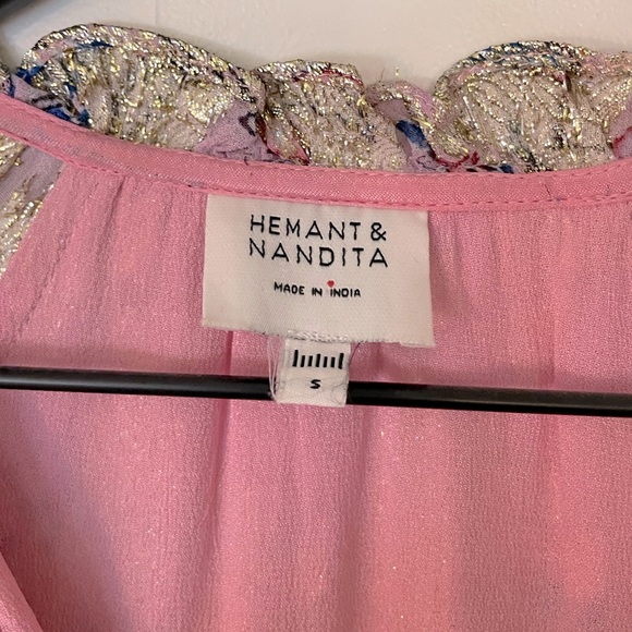 HEMANT & NANDITA
Nila Metallic Chiffon Mini Dress - Picture 8 of 9